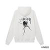 Stussy 2025 Новая весна и осень свободная толстовка большого размера с тонким фасоном паука черного цвета с принтом 8 букв из хлопка с капюшоном для пары