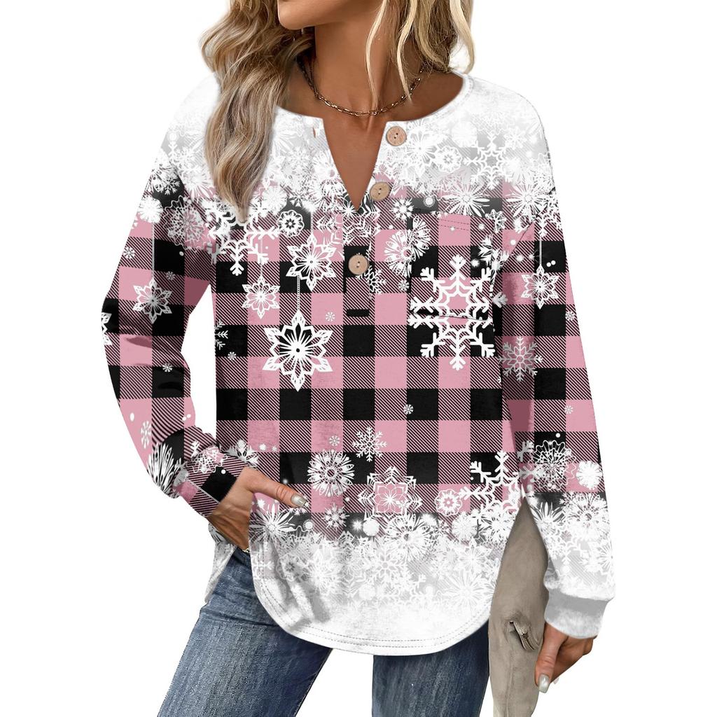 Women's Retro Printed Fashionable Long-sleeved Top