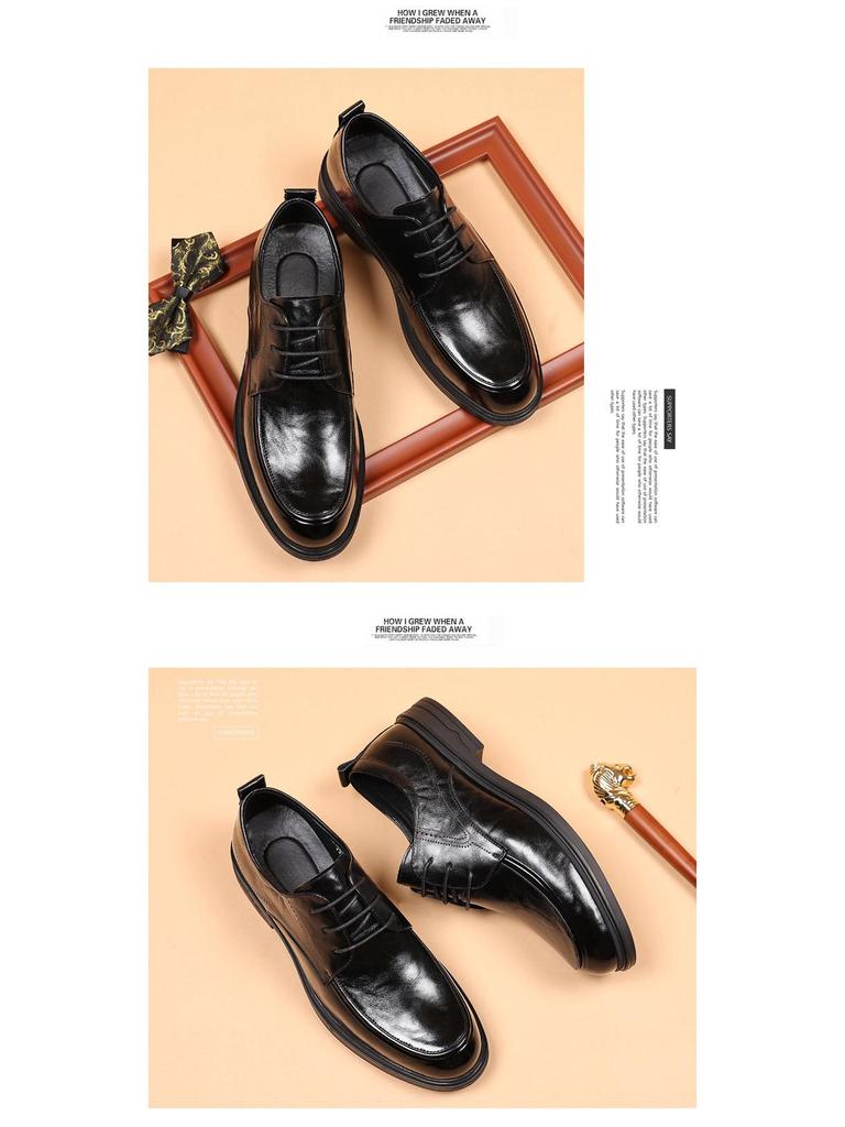 Мужские туфли из натуральной кожи на шнуровке в деловом повседневном стиле - Дышащая мягкая подошва