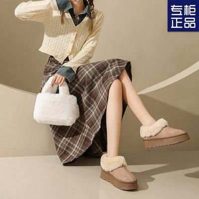 2024 зима новые флисовые утолщенные теплые меховые интегрированные толстые флисовые северо-восточные утолщенные теплые зимние ботинки женские