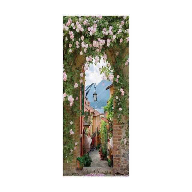 Дверные наклейки визуальное пространство пляжный коридор искусство водонепроницаемые обои гостиная спальня дверные обои ПВХ самоклеящиеся наклейки