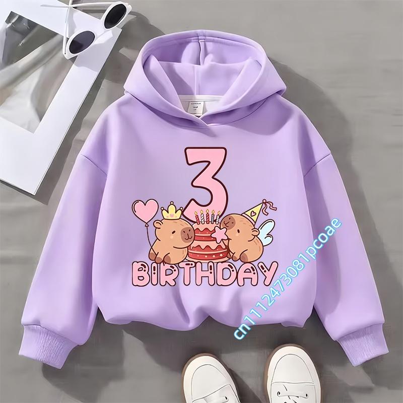 2-8 years old children's hooded sweatshirt - Kabibara girl cute casual shirt - Boy sports shirt - Cartoon print long sleeve