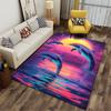 Jumping Dolphins Sunset Scene suitable as a non-slip mat for the living room or bedroom sofa