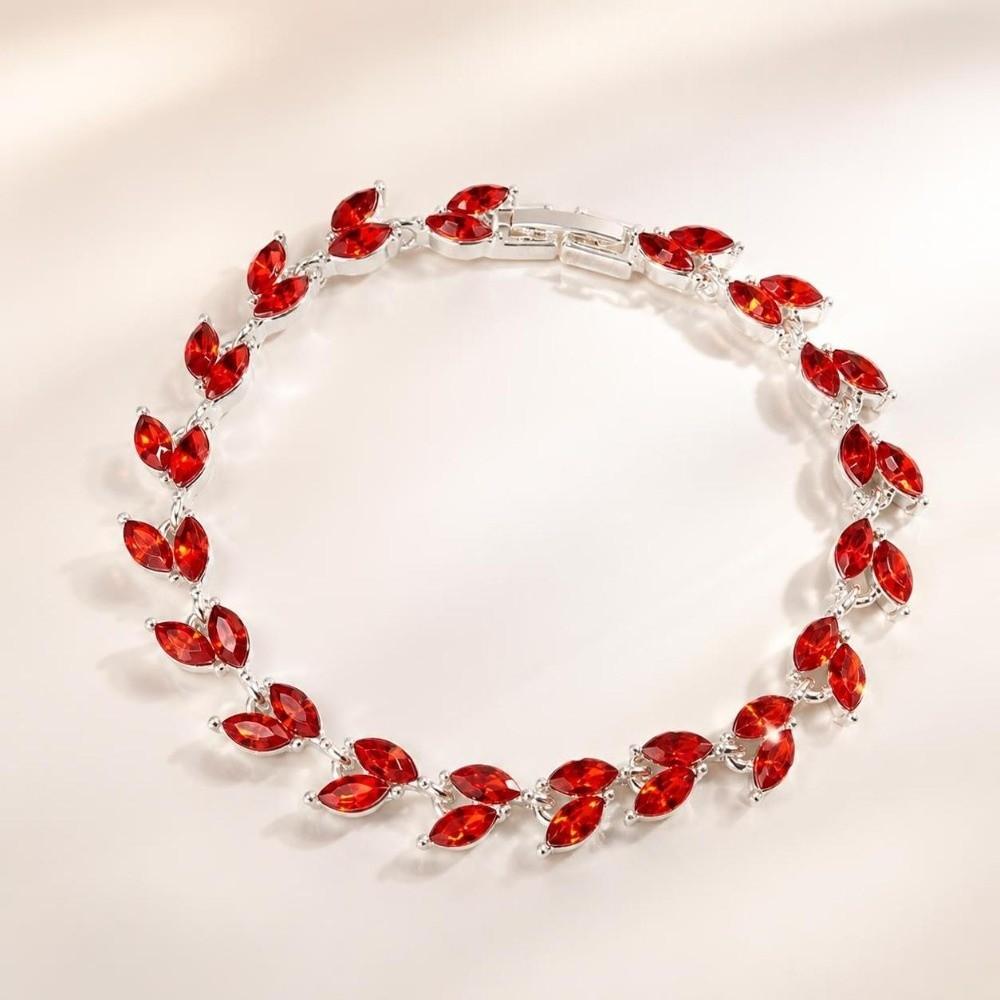 Colored Zircon Chain Bracelet Light Luxury Hand Jewelry Unique Women Bracelet Daily Wear
