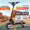 Электрический скутер Z36, 5600 Вт, двойной двигатель, 60 В, 28 Ач, 65 км/ч, алюминиевый аккумулятор, 11-дюймовые шины, эскутер, складные внедорожные электрические скутеры