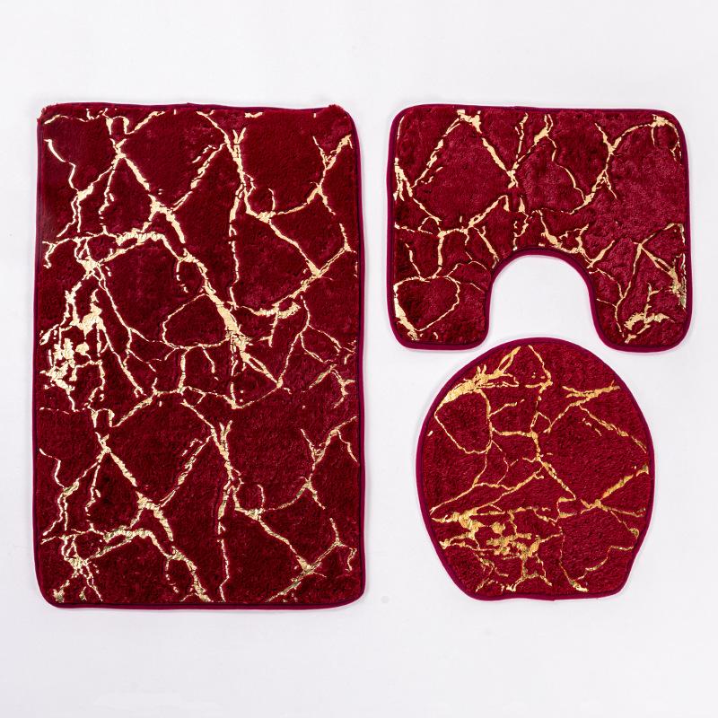 10 цветов, нескользящий, 3 шт./компл., коврик для унитаза, быстросохнущий полиэстер, мрамор, крышка для унитаза, коврик для ванной комнаты