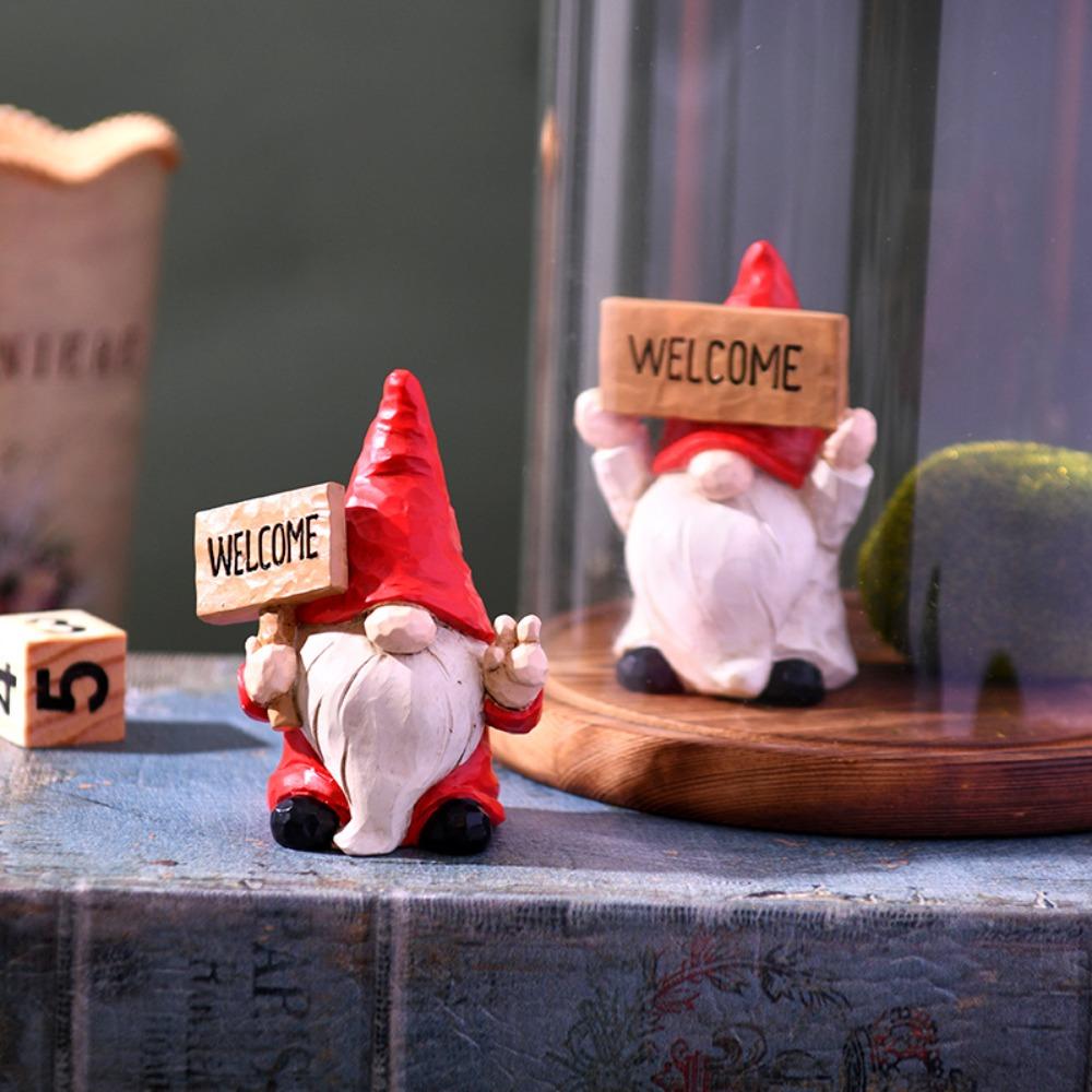 Креативные мини-фигурки гномов из смолы, симпатичные миниатюрные статуэтки гномов, переносные мультяшные рождественские фигурки гномов для сада