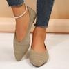 Women's Pointed Toe Flat Shoes Solid Color Knitted Slip On Shoes Casual Breathable Ballet Flats Women Flat Shoes Loafers Women