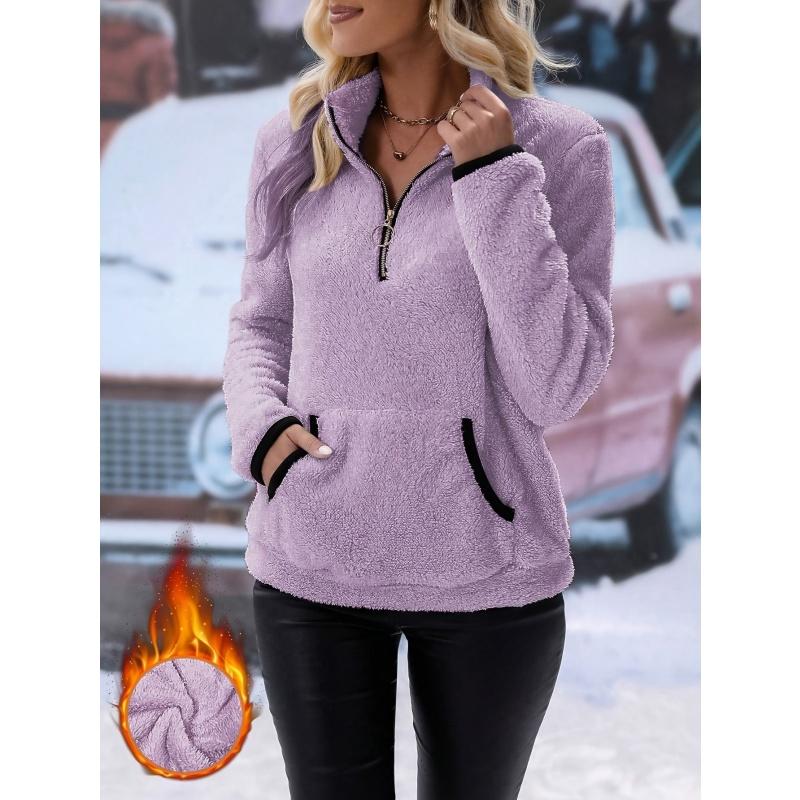 Women's Half Zipper Plush Sweatshirt