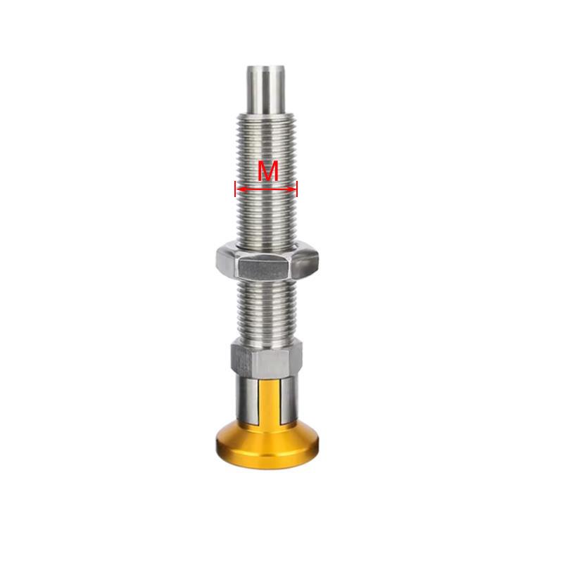 Black/Gold Aluminum Knob M16 Locating Pins Return Type/Self-Locking Stainless Steel Long Threaded Indexing Plungers With Nut