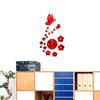 1 Set Hanging Wall Clock Self-adhesive Decoration 3D Visual Effect Attractive Housewarming Gift Hotel Decor