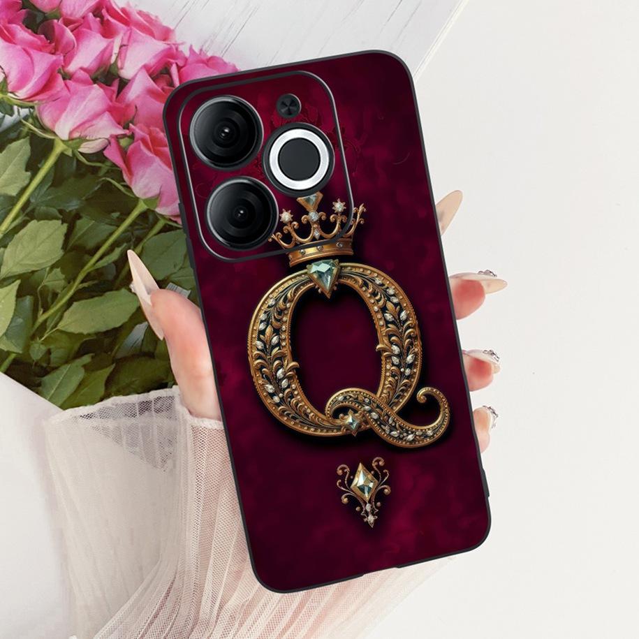 Для Itel A80 Чехол A671L A671LC Задняя крышка Роскошная Буква Имени Корона Мягкий Силикон Чехол для Телефона для Пары Для ItelA80 A 80 Оболочка