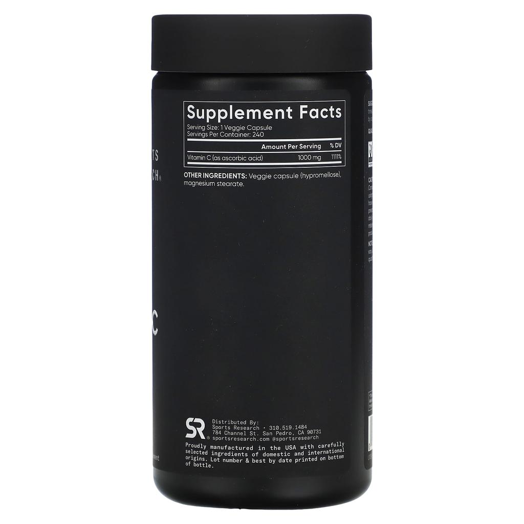 High Potency Vitamin C, 1,000Mg, 240 Veggie Capsules