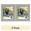 2 Pack 8x10 Decorative Tabletop Picture Frame Durable Plastic Glass Front Multi-Directional Easel Wall Hangers Home Gallery