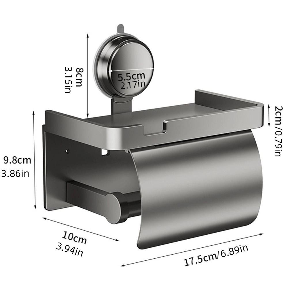 Wall-Mounted Toilet Roll Paper Storage Rack Suction Cup Bathroom Paper Holder for WC Decor