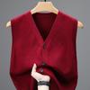 Men Autumn Sleeveless Single Breasted Pullover Vests Knitted Work Sweater