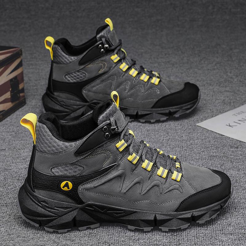 Модные мужские ботинки, повседневная обувь с высоким верхом для мужчин, обувь для скалолазания на открытом воздухе, мужские износостойкие ботильоны, мужская рабочая обувь, кроссовки