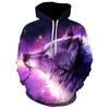 Oversized Ferocious Animal Wolf Hooded Mens Sweatshirts 3D Printing Ice Series Pullover Long Sleeve Hoodies Streetwear Tops