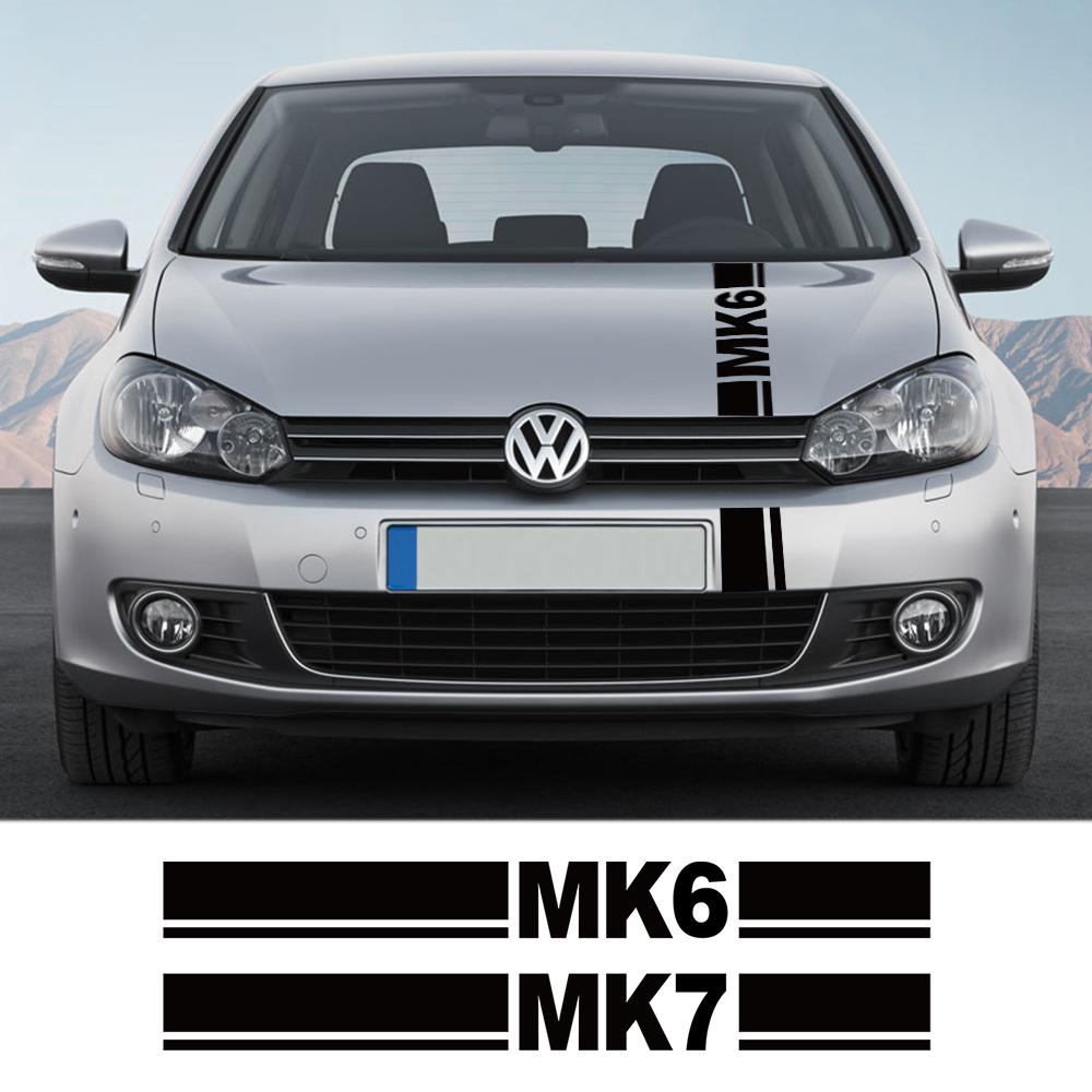 Car Hood Stickers Auto Engine Bonnet Sport Stripes Decor Decal Accessories For Volkswagen VW Golf 4 5 6 7 8 MK4 MK5 MK6 MK7 MK8 zq1