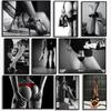 Black and White Sexy Woman Briefs Poster Wine Car Nude Girls Canvas Print Painting Flower Picture For Living Room Home Decor