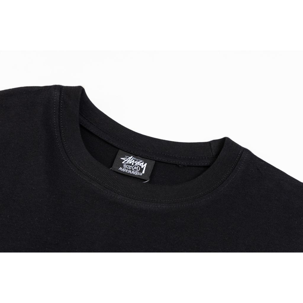 Stussy Летняя новая футболка с круглым вырезом из высококачественного хлопка 2025 года для мужчин и женщин, классическая футболка с буквенным принтом для пар