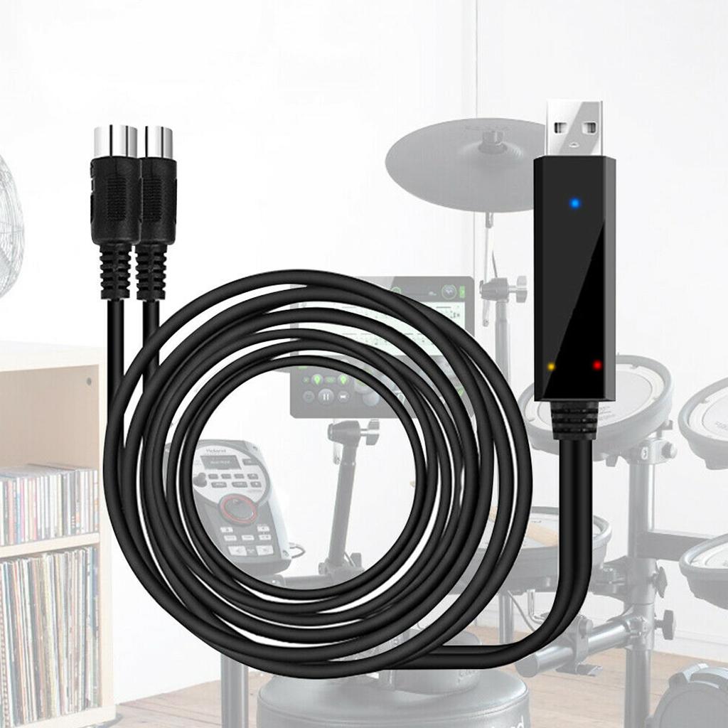 2-метровый USB-MIDI кабель-адаптер-конвертер для электропианино, барабанной установки, гитары, музыкального компилятора