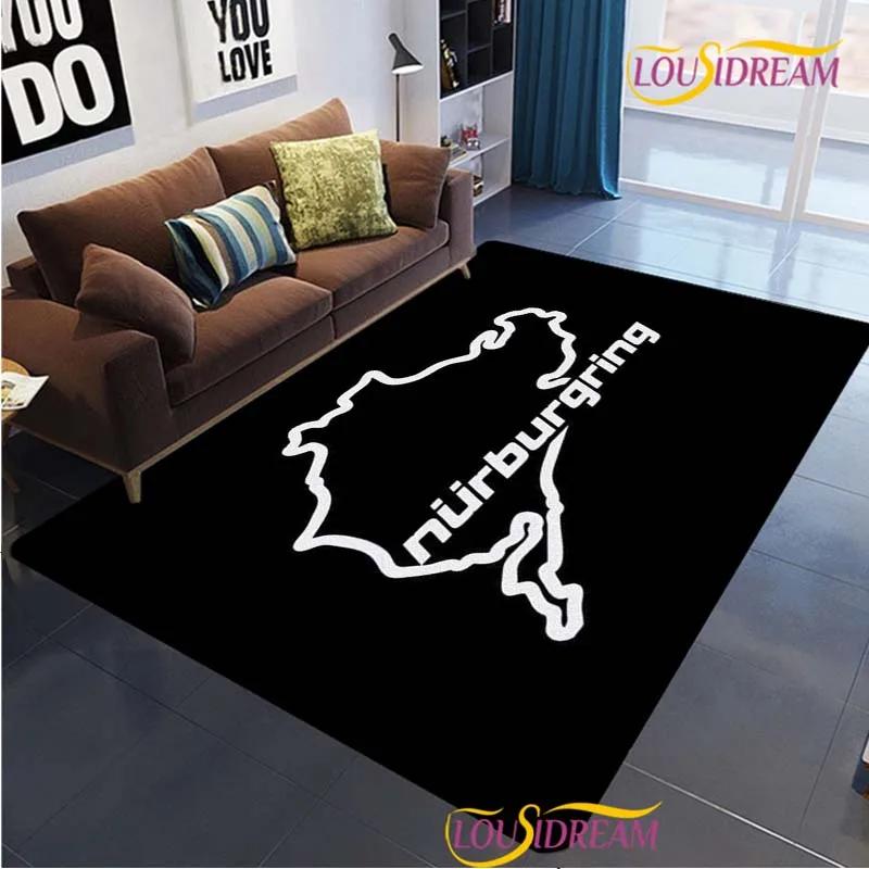 Nurburgring F1 International Track Carpet for Living Room Bedroom Area Rug Decor Kitchen Unslip Floor Mat Alfombra Birthday Gift