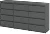 Chest of Drawers 12 Drawers Cabinet “HIT” 84 Matte Gray/Matte Gray