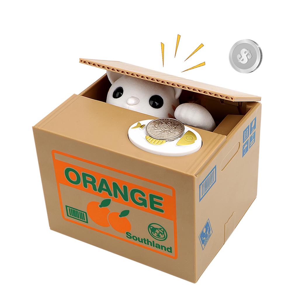 Automated Panda Cat Steal Coin Bank Money Saving Box Plastic Piggy Banks Cute Electronic Money Boxes Kids Gift