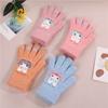 Children's Gloves Winter Bunny Full-finger Girl Baby Five-finger Flip Cover Split-finger Warm Half Pack Primary School Students Writing