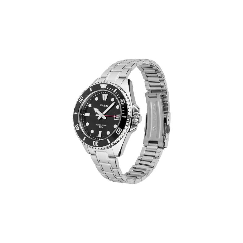 Casio Серия MDV-10D 50 метров водонепроницаемые повседневные кварцевые часы с ремешком из нержавеющей стали японские и корейские часы женские часы черный циферблат MDV-10D-1A1V
