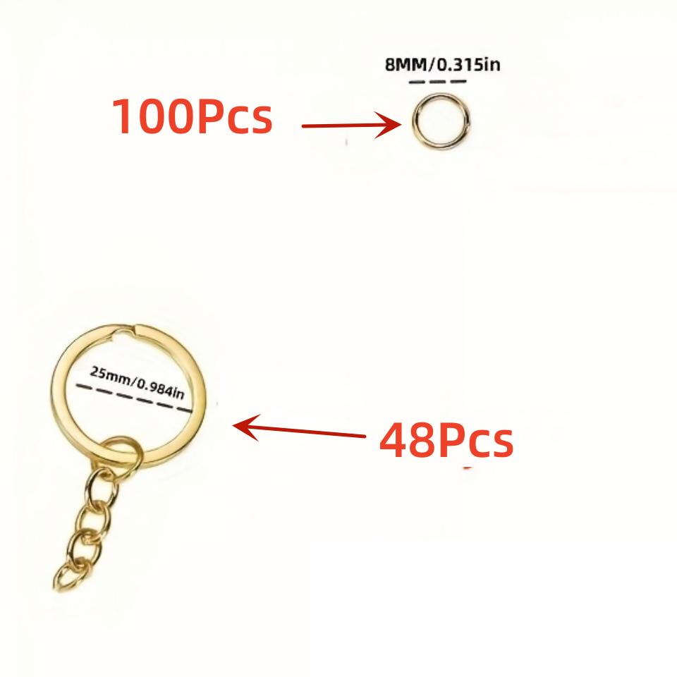 20/48cs/Lot Keychain Open Jump Rings Jewelry Making Accessories Kits for DIY Key Chain Key Ring Pendants