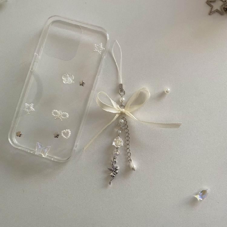 Кулон Ангел с цветком Брелок Сладкий бантик Шарм для телефона Ремешок для телефона Шнурок Бусина
