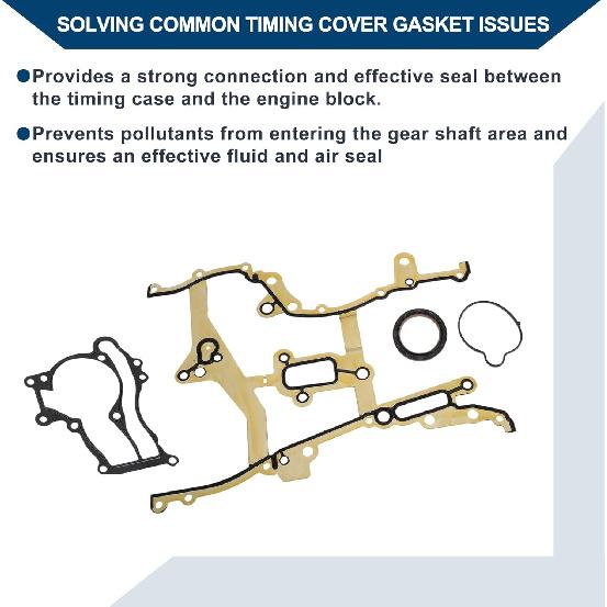 Комплект прокладок крышки ГРМ TCS46156 для Chevrolet Cruze 2011-2015 Прокладка крышки цепи ГРМ Долговечное уплотнение Резина,Металл 1 комплект Желтый,Черный