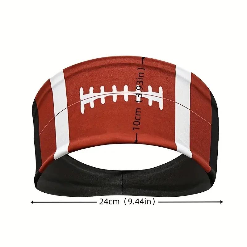 1PC Sporty Style Headbands for Women - Football, Basketball, Volleyball, Softball Patterns - Anti-Slip, Sweat-Absorbing