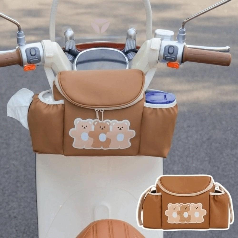 PU Leather Bicycle Handlebar Bag Waterproof Mountain Bike Bag for Cycling