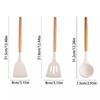 3Pcs Wooden Handle Non-Stick Spatula Non-slip Pot Spatula Set Cooking Turner Spatula  Household