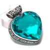 Indicolite Tourmaline Gemstone 925 Sterling Silver Jewelry Pendant 1.69"