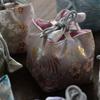 Китайская парча Чайный набор Сумка для хранения Крышка чайника Чаша Ударопрочные тканевые сумки На открытом воздухе Одиночная чашка Пиала Толстый карман для переноски 8x9см