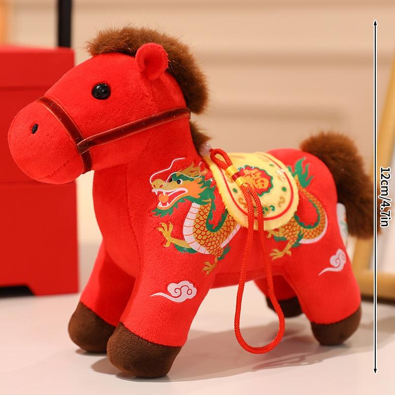 Horse Year Plush Pony Keychain Mascot Pendant Plush Pony Spring Festival Christmas Party Gift Pony Pendants Decoration Gifts