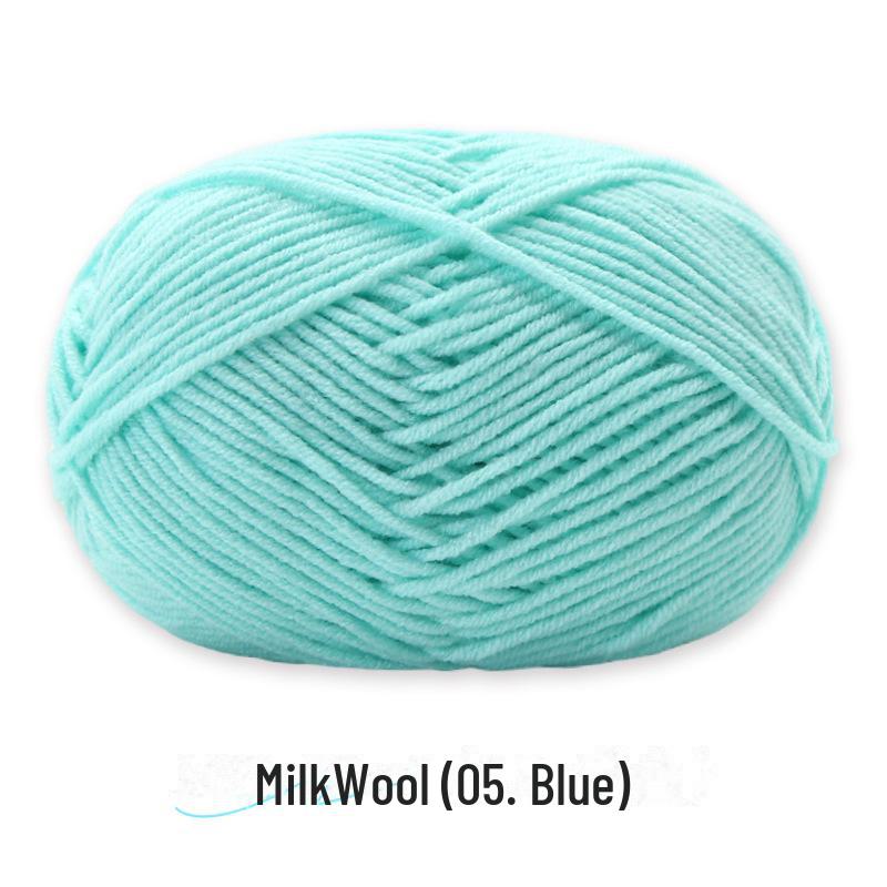4-Strand Combed Milk Cotton Yarn Ball for DIY Crochet: Doll Making & Baby Sweater/Scarf Kit