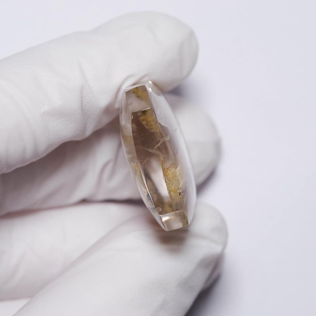 Stone Natural Mineral Rutile Hematite In Quartz Hematite Inclusion 34x24x10mm [N2 Natural] & (rutile Quartz) / (2 "One-of-a-kind Item" Approx.