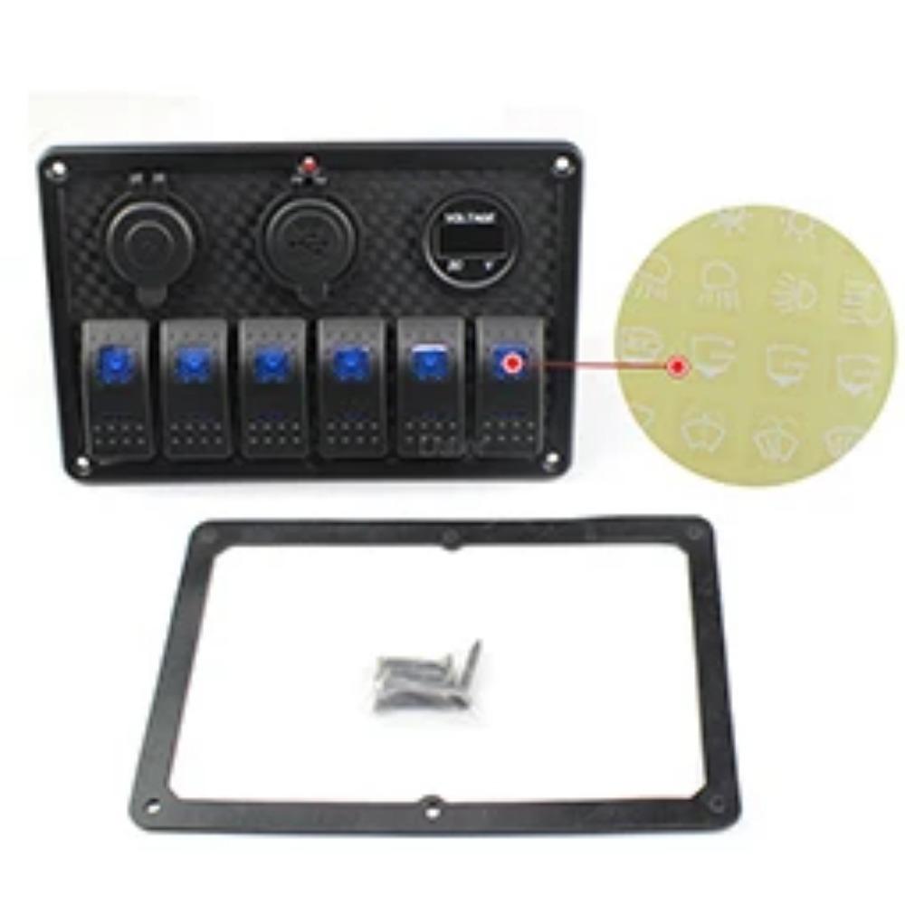 6-клавишная морская лодка клавишная панель переключателей 12 В водонепроницаемая светодиодная панель переключателей для автомобиля грузовика морской лодки