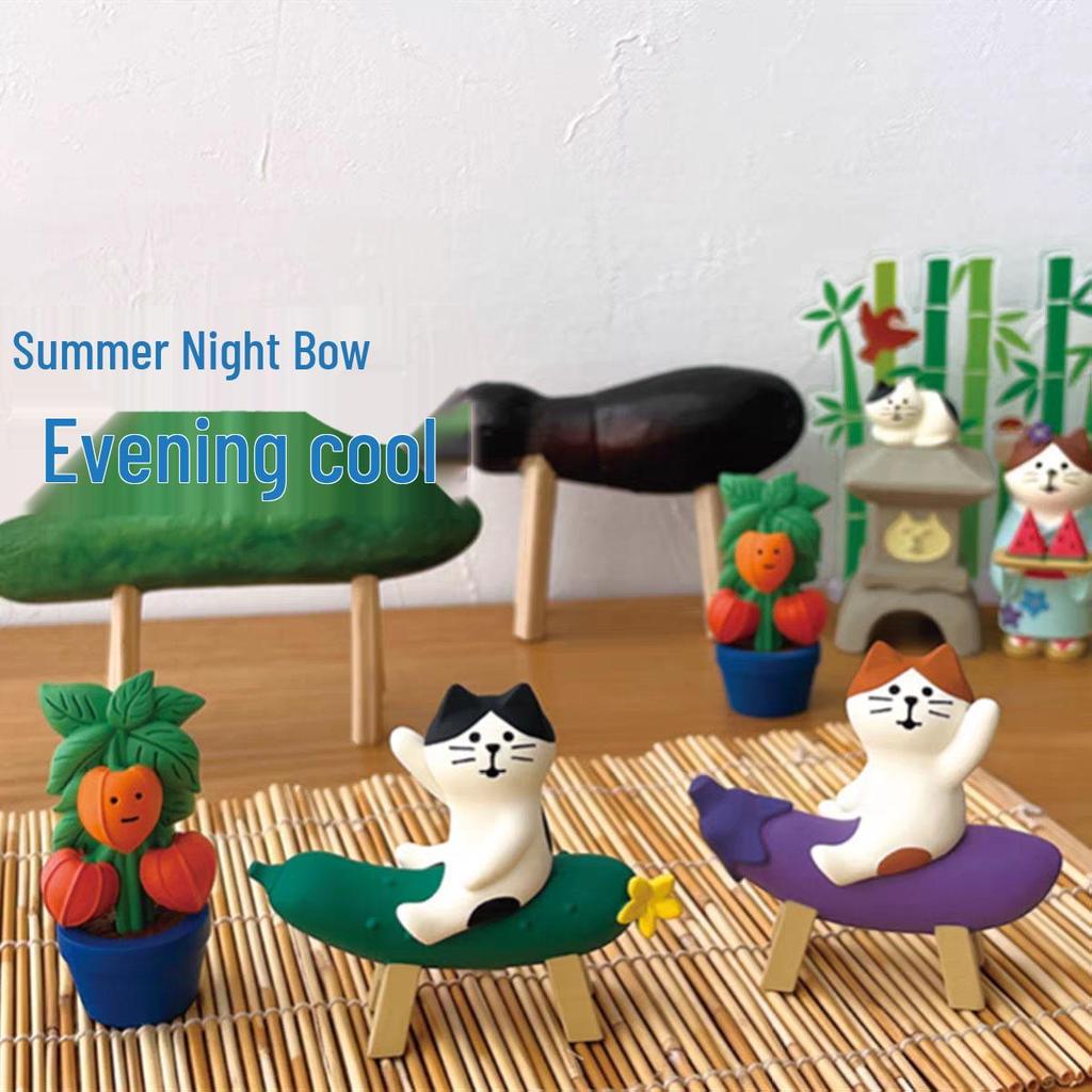 Летняя ZAKKA Фигурка арбузного кота: Модный смоляной декор для игрушек и DIY-коллекция из слепых коробок
