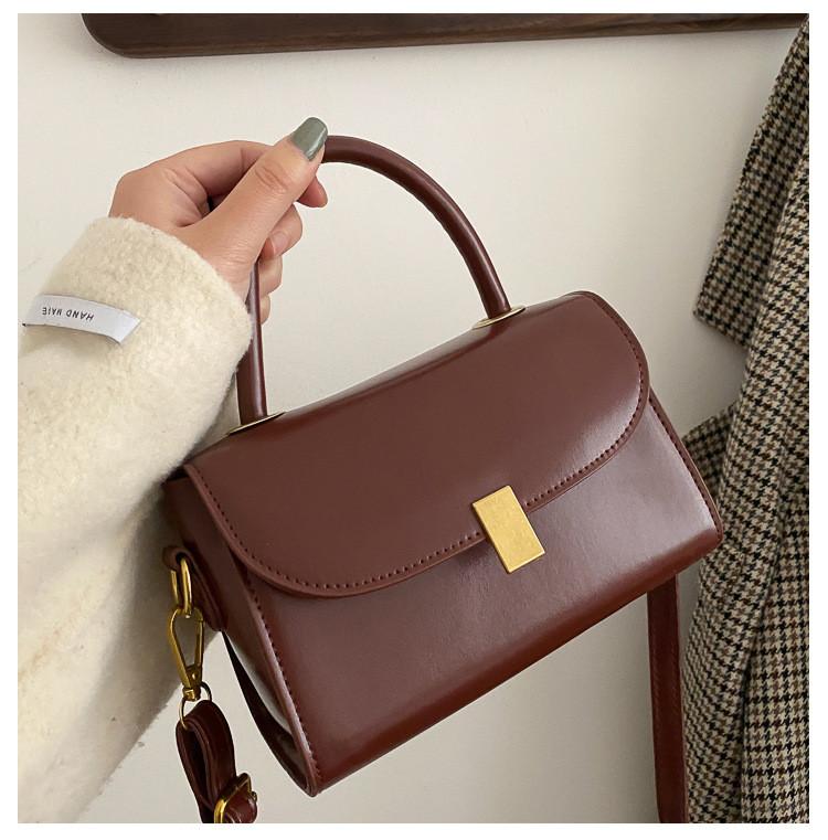 Pu Small Square Shoulder Bag For Women With Lock Closure Perfect For Daily Wear