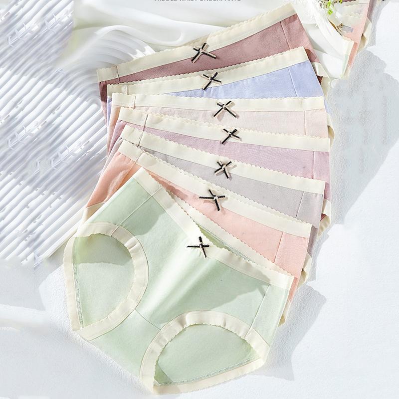 7Pcs Women's Panties Cotton Underwear Week Pants Girls Briefs Solid Panty Breathable Underpants Sexy Low Waist Female Lingerie