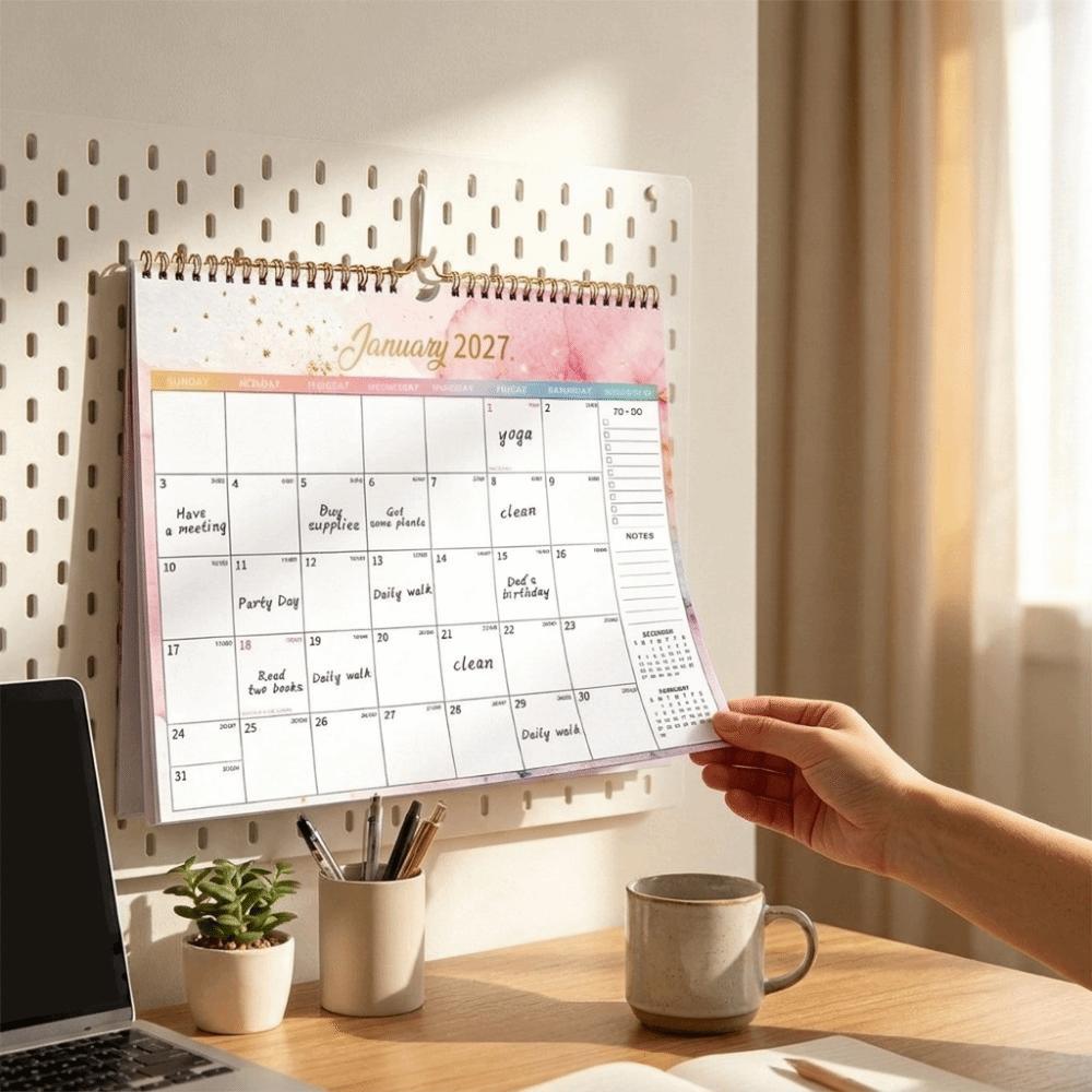 with Large Grid 2027 Wall Calendar Creative Calendar Planner Hanging Calendar Habit Tracker