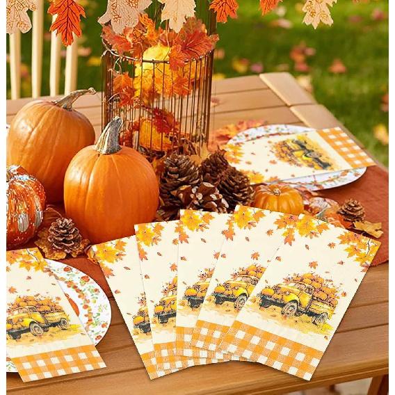 SietDESEO 25 Pieces 3-ply Thanksgiving Dinner Napk 13 x 15.7 Inch Guest Bathroom Napk Disposable Hand Towels for Bathroom Kitchen Fall Party