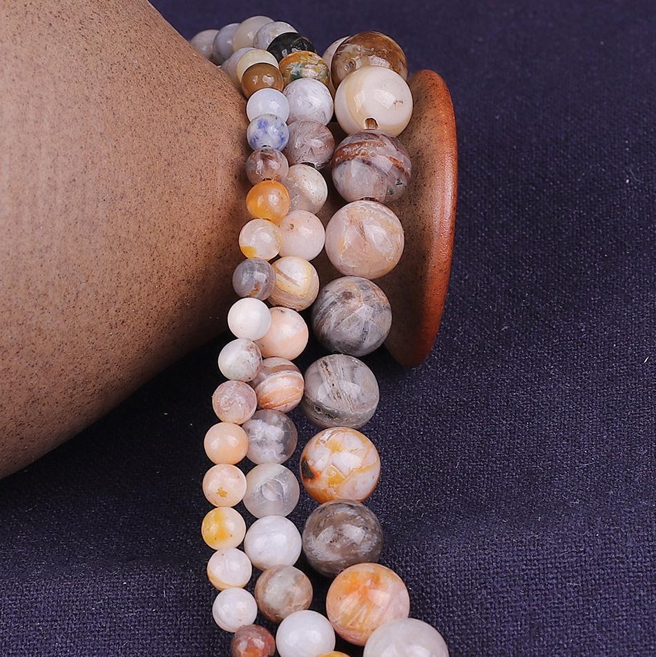 Бамбуковый мраморный натуральный камень 4/6/8/10/12 мм круглые свободные бусины для изготовления ювелирных изделий