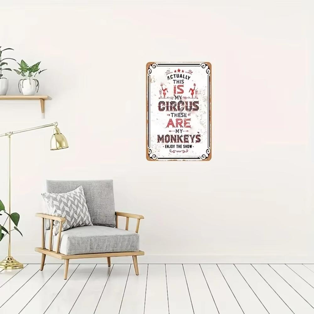 1pc Vintage Metal Aluminum Sign "Actually This Is My Circus" Retro Distressed Plaque Decor Unique Wall/Room/Home/Restaurant